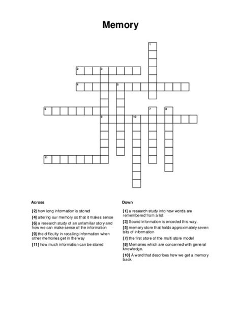 memorandum crossword clue|memory crossword puzzle answers.